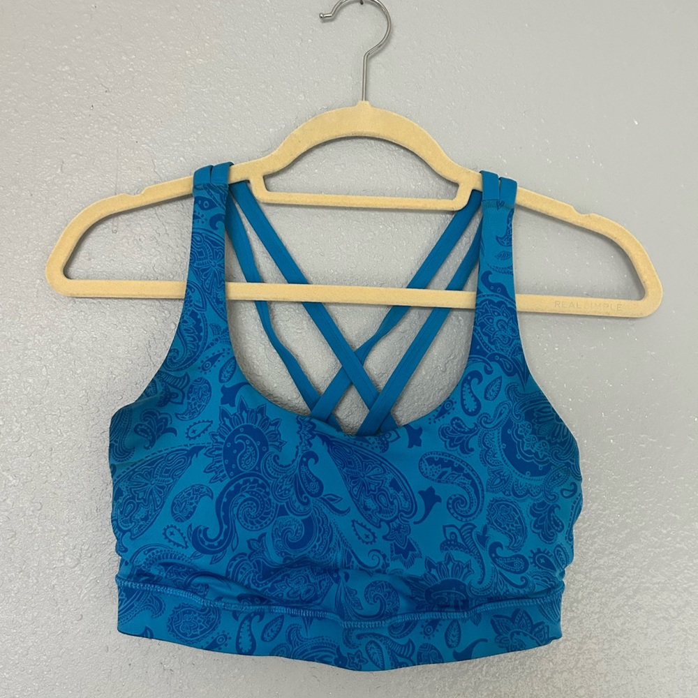 lululemon Blue Paisley Energy Bra